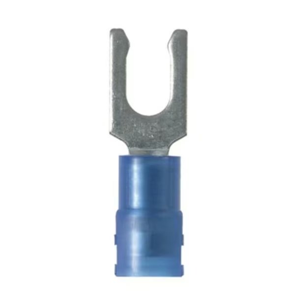 18-14 AWG Nylon Locking Fork Terminal #6 Stud PK100, Seam: Grip Sleeved, PANDUIT, Mfr# PN14-6LF-C